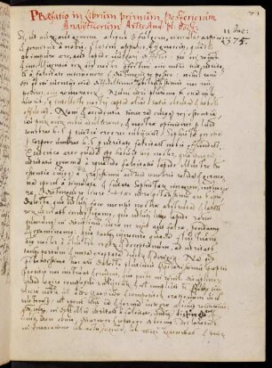 71r-116v, Commentarius in librum primum posteriorum Analyticorum Aristotelis