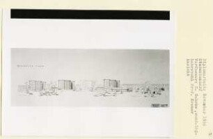 Studentenwohnheim an der Krummen Lanke, Berlin-Zehlendorf (Diplomarbeit bei Willy Kreuer): Ansicht von Westen 1:200