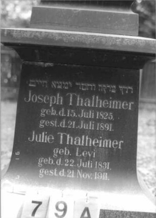 Grabstein 79 [Hahn S. 212 Grab-Nr. 865/866]: Grabstein 79A [Hahn S. 212 Grab-Nr. 865/866]