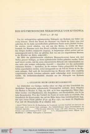 Die spätminoische Nekropole von Kydonia