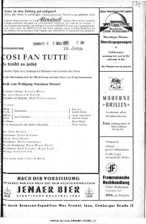 Cosi fan tutte! (So treibt es jede)