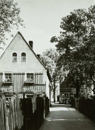 Prinzengäßchen, Straßenansicht mit Häuslerhaus des Petermannschen Gutes