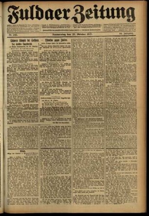 Ausgabe vom Donnerstag, den 25. Oktober 1917.