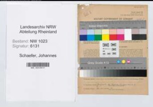 Entnazifizierung Johannes Schaefer , geb. 19.12.1911 (Kriminalkommissar)
