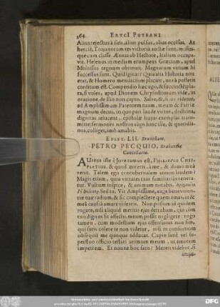 Epist. LII. Bruxellam. Petro Pecquio, Brabantiae Cancellario.