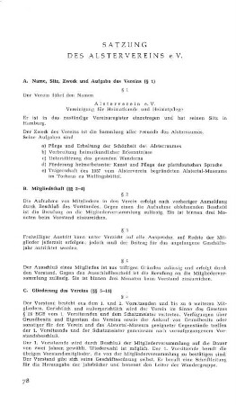 Satzung des Alstervereins e.V.