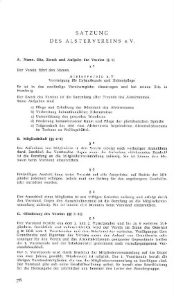 Satzung des Alstervereins e.V.