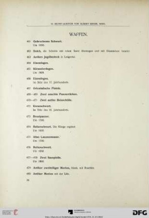 Waffen (Nr. 461-493)