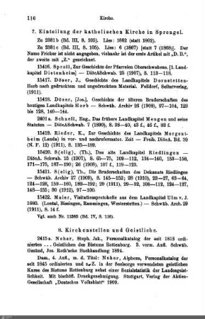 8 Kirchenstellen und Geistliche
