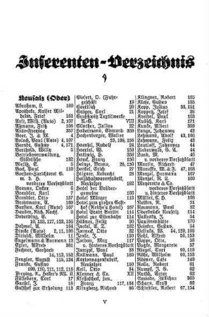 Inserenten-Verzeichnis