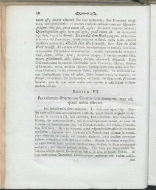 Regvla VII. Periodorum structuram Germanicus interpres, non est, quod anxie affectet.