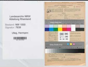 Entnazifizierung Hermann Uteg, geb. 18.02.1895 (Postbeamter)