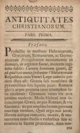 Antiquitates Christianorum.