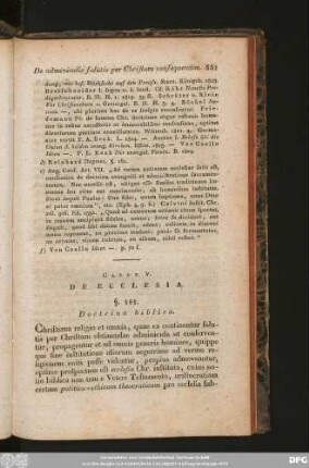 Caput V. De Ecclesia.