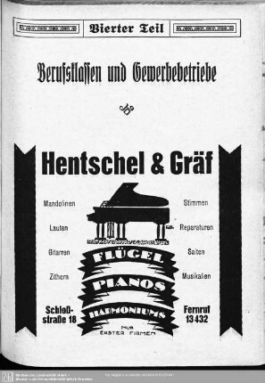 Vierter Teil. Berufsklassen und Gewerbebetriebe