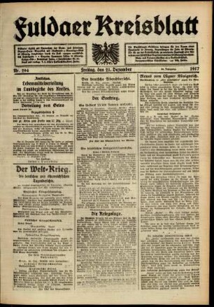 Ausgabe vom Freitag, den 21. Dezember 1917.