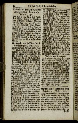 Epistel, am 1. Sonntage nach Trinitatis,... - Epistel, am 27. Sonntage nach Trinitatis.