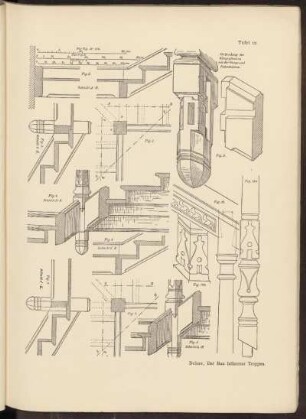 Taf. 12. [Dreiläufige gebrochene Treppe mit Eckpodesten.]