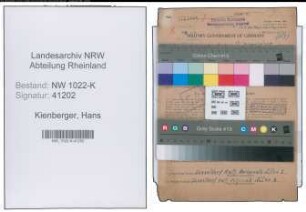 Entnazifizierung Hans Kienberger , geb. 12.05.1912 (Heizer)
