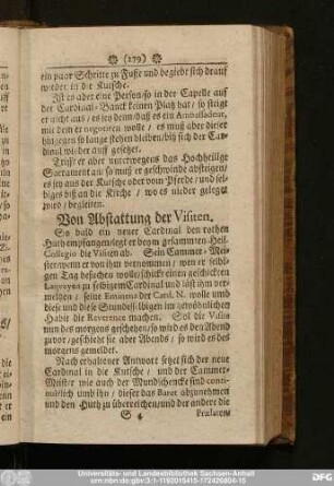 Von Abstattung der Visiten.
