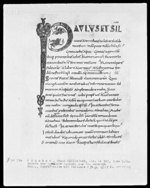 Briefe des Apostels Paulus (enge Beziehungen zur Ada-Gruppe) — Initiale P(aulus et Silvanus)