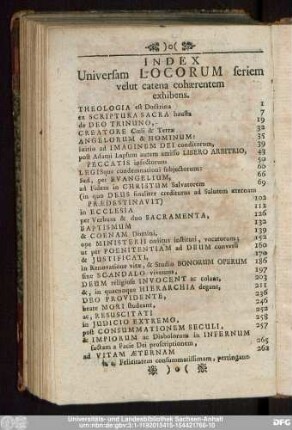 Index Universam Locorum seriem velut catena cohaerentem exhibens.