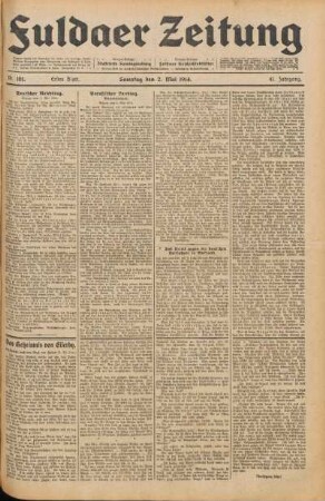 Ausgabe vom Samstag, den 02. Mai 1914.