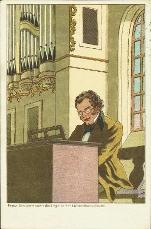 Franz Schubert spielt die Orgel in der Lichtenthaler-Kirche.