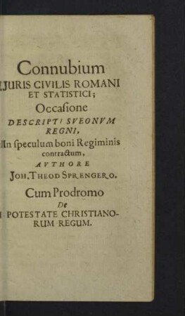 Connuium Juris Civilis Romani et Statistici
