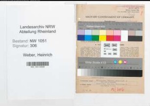Entnazifizierung Heinrich Weber , geb. 06.09.1891 (Lehrer)