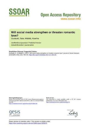Will social media strengthen or threaten romantic love?