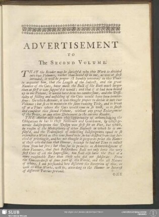 Advertisement To The Second Volume