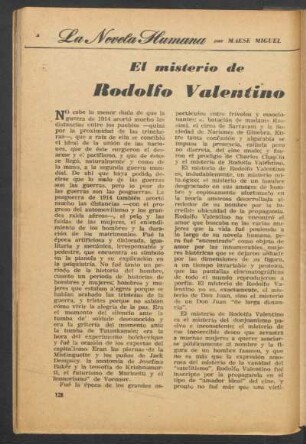 El misterio de Rodolfo Valentino : La novela humana