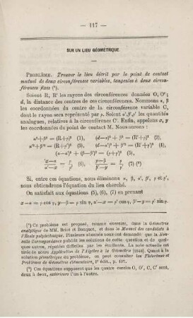 Sur un lieu géométrique.