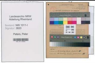 Entnazifizierung Peter Peters , geb. 26.06.1910 (Schreiner)