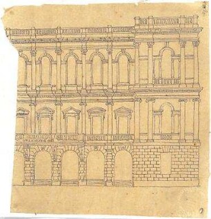 Zocher, Ernst; Architekturstudien - Gebäude (Teilansicht)