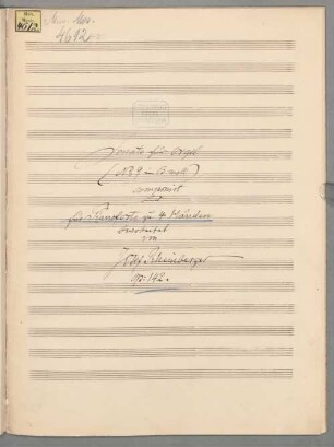 Orgelsonate Nr. 9 in b-moll op. 142 - BSB Mus.ms. 4612#Beibd. : Bearbeitung für Klavier zu 4 Händen vom Komponisten