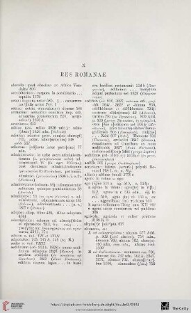 X. Res romanae