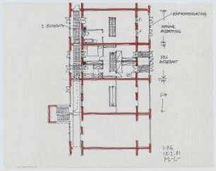 Wohnhaus mit Dreispänner (nicht realisiert) – Grundriss 1. OG