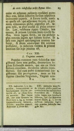 Cap. XXI. L. Virginius centurio