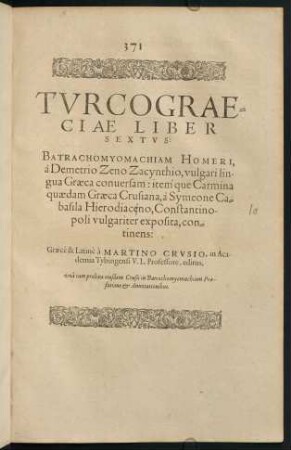 371-408, Liber VI: Batrachomyomachiae
