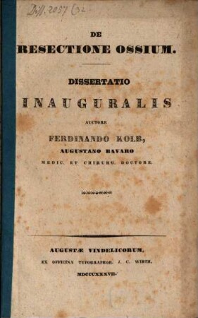De resectione ossium : Diss. inaug.