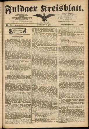 Zweite Ausgabe vom Freitag, den 03. Juli 1903.
