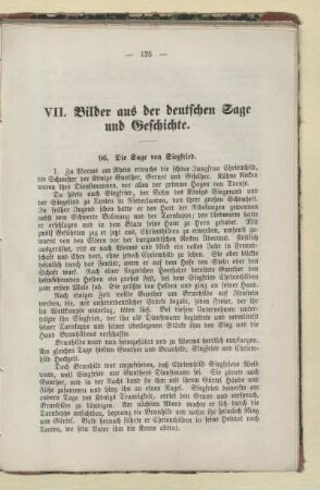 VII. Bilder aus der deutschen Sage und Geschichte