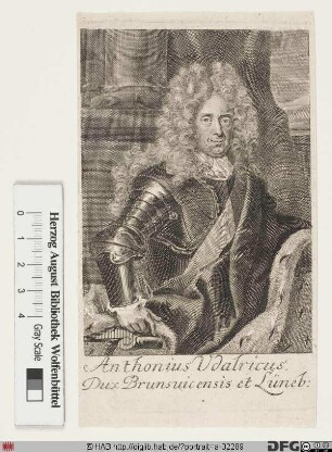 Bildnis Anton Ulrich, Herzog zu Braunschweig-Lüneburg-Wolfenbüttel (reg. 1704-14)