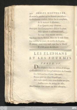 Les Eléphans Et Les Fourmis. Fable IV.