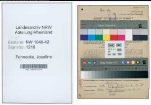 Entnazifizierung Josefine Fennecke , geb. 22.02.1890 (Koechin)
