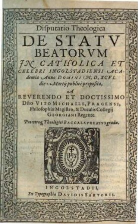 Disputatio theologica de statu beatorum