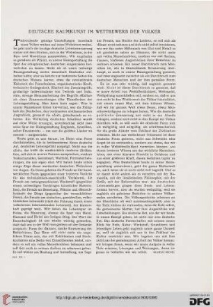 Deutsche Raumkunst im Wettbewerb der Völker