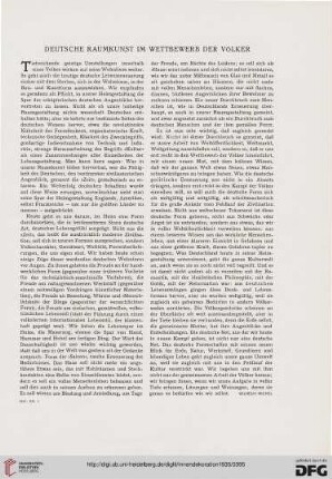 Deutsche Raumkunst im Wettbewerb der Völker